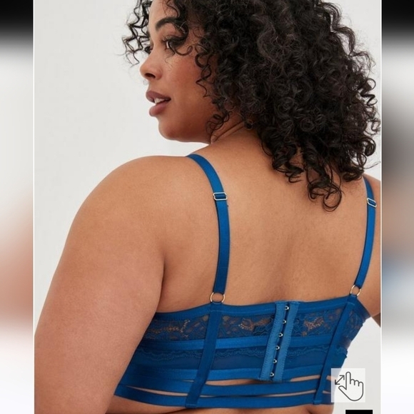 Straps And Rings Satin Underwire Bra With Mesh Cup - Picture 3 of 7